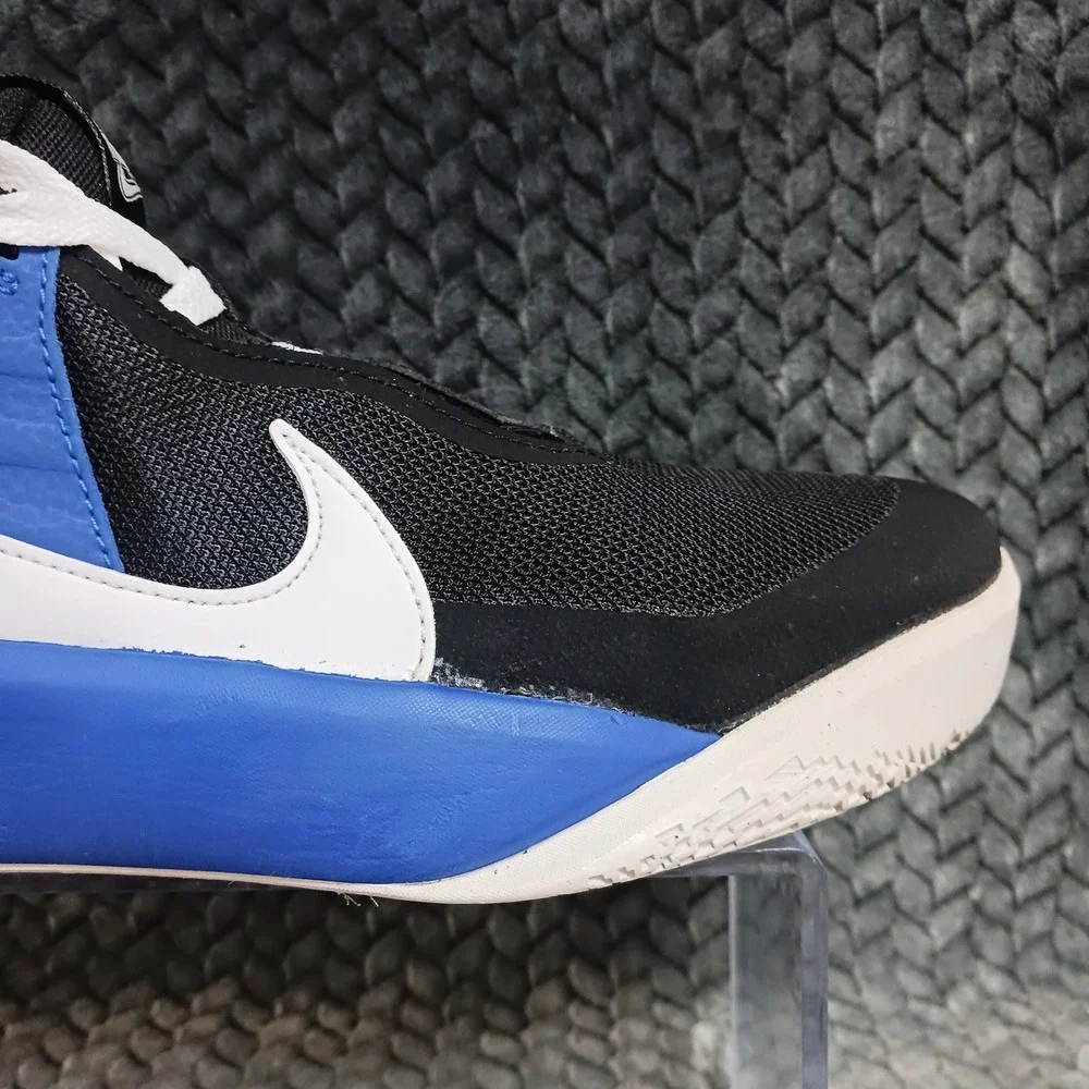 Nike Team Hustle D10 GS Black Game Royal Youth Basketball Shoes Size 6.5Y